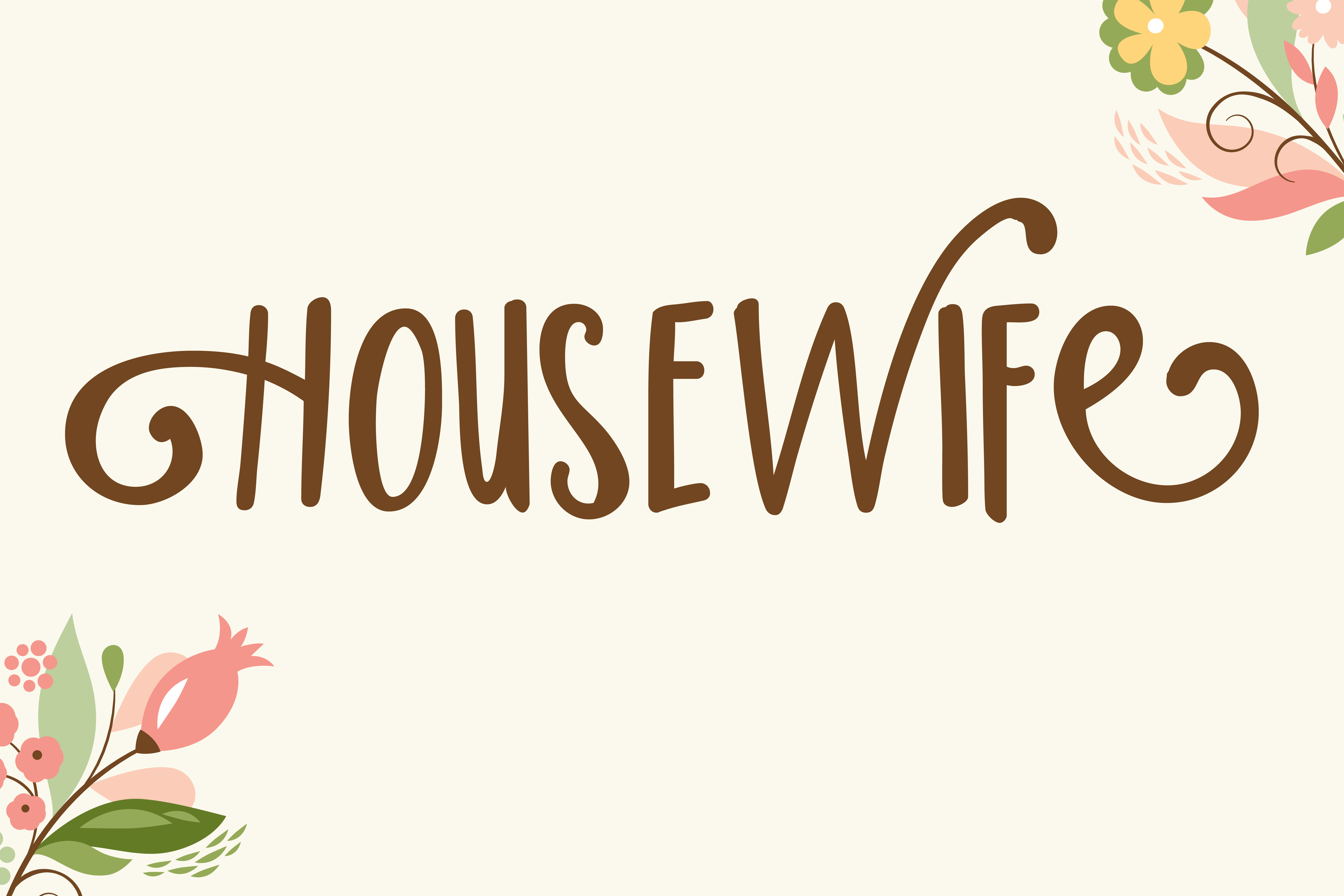 Housewife Font: Two Fonts in One for Digital Design